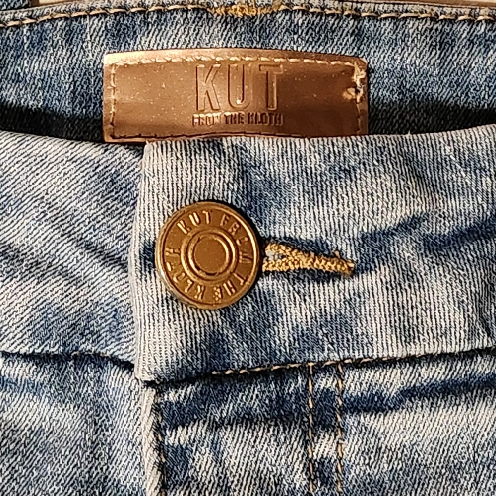 Kut From The Kloth Natalie  Jeans Womens Sz 00 Flare Mid Rise Stretch Light Wash - Picture 9 of 12